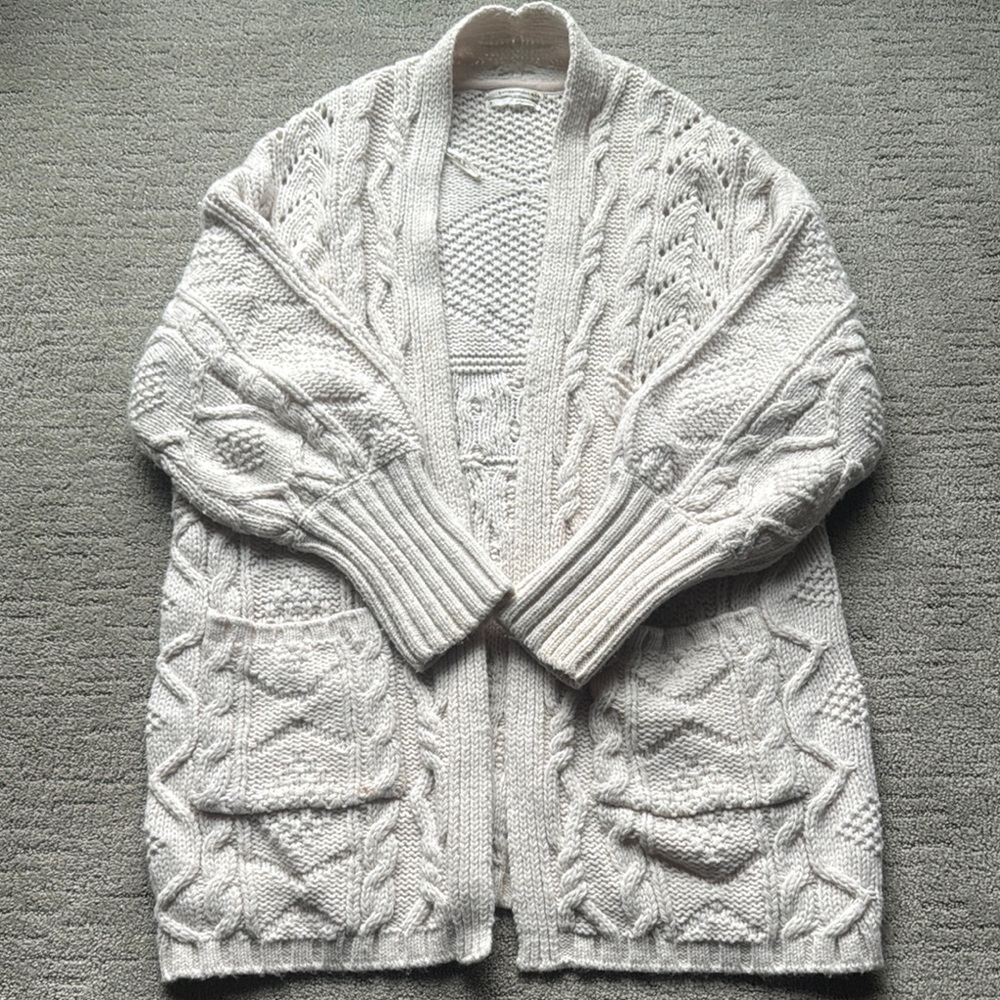 Cozy Cream Cable Knit Cardigan